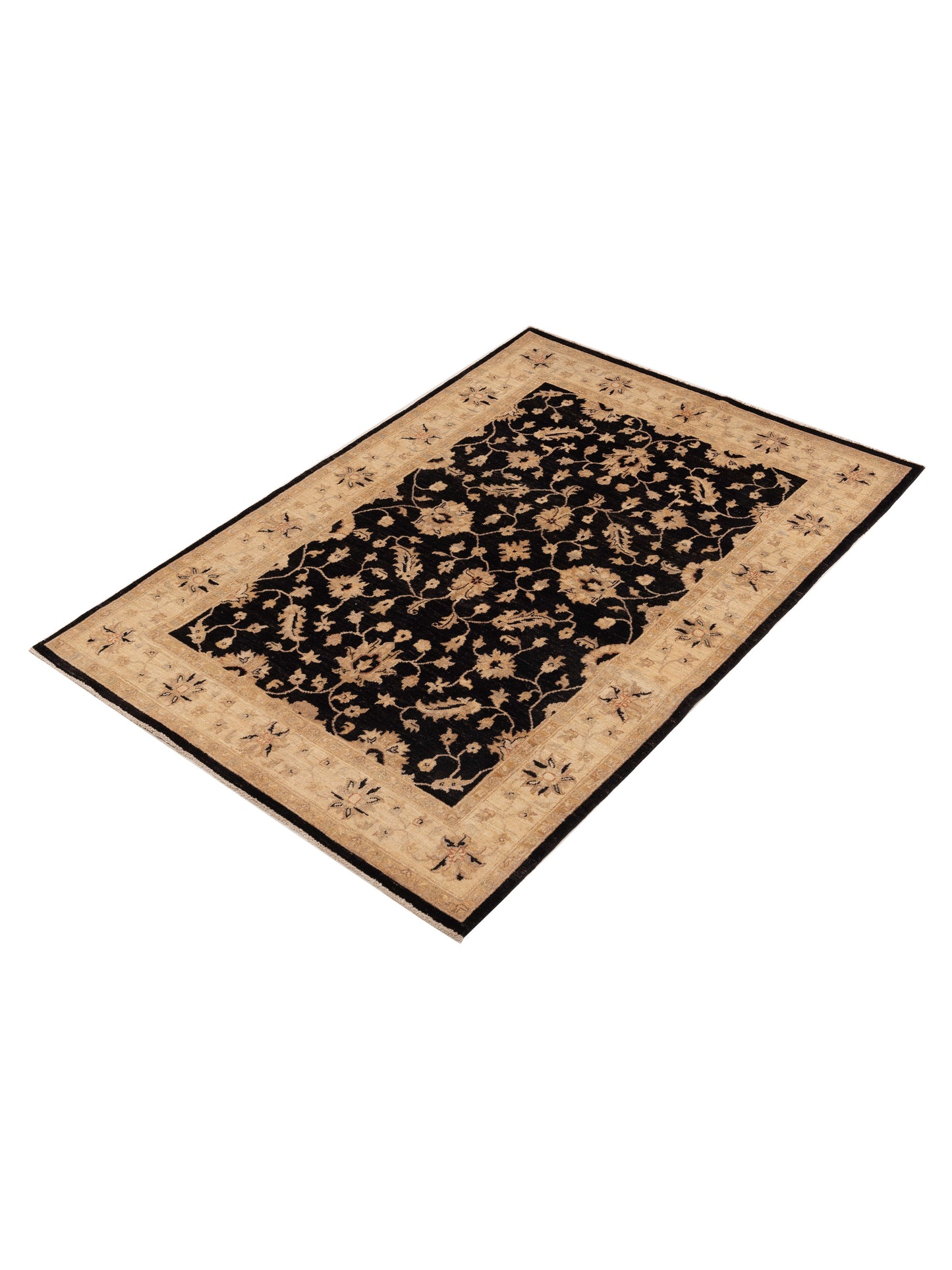 Sultan 116817 Black Ivory 4.10x7.2 Hand Knotted Rug