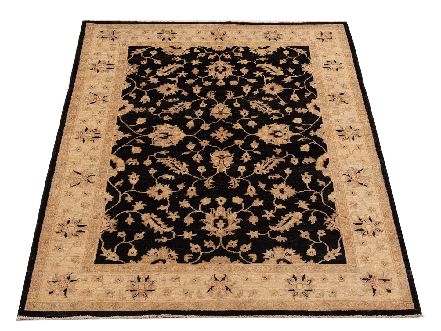 Sultan 116817 Black Ivory 4.10x7.2 Hand Knotted Rug