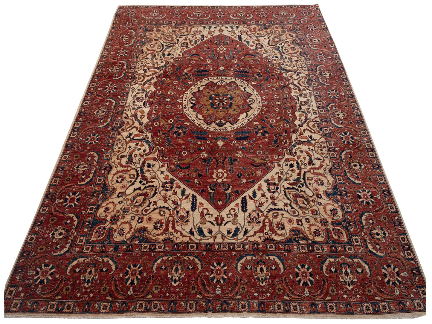 Akcha 116990 Red Red 9x11.4 Hand Knotted Rug