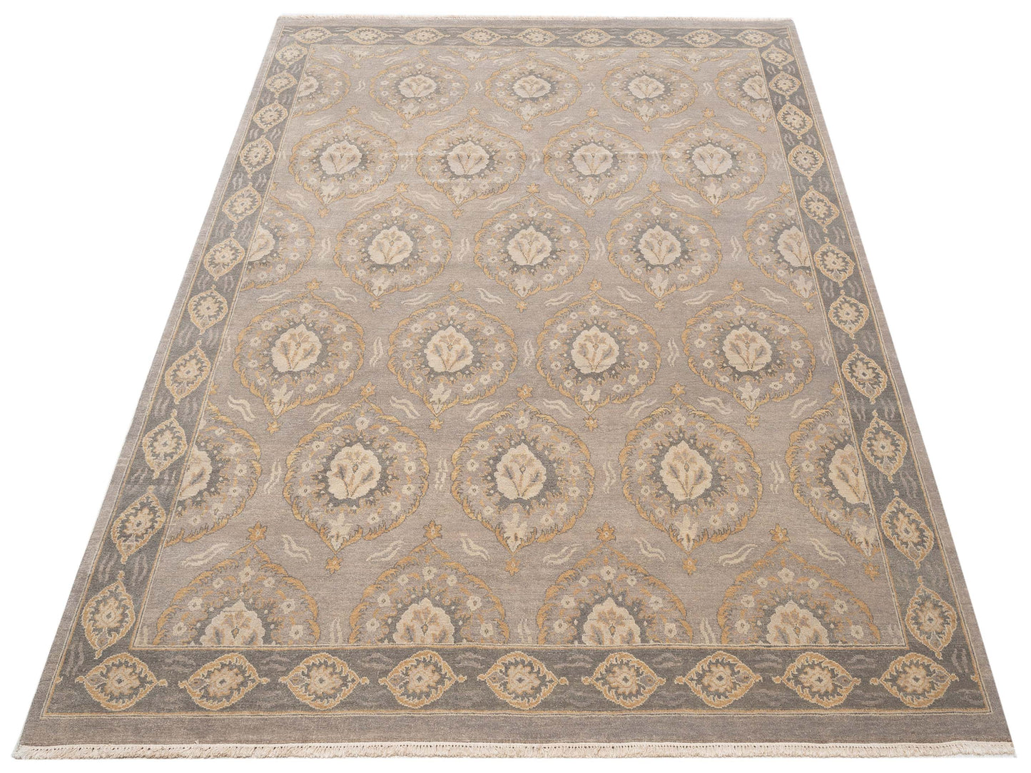 Tibetino 117063 Gray Green 8.1x10.2 Hand Knotted Rug