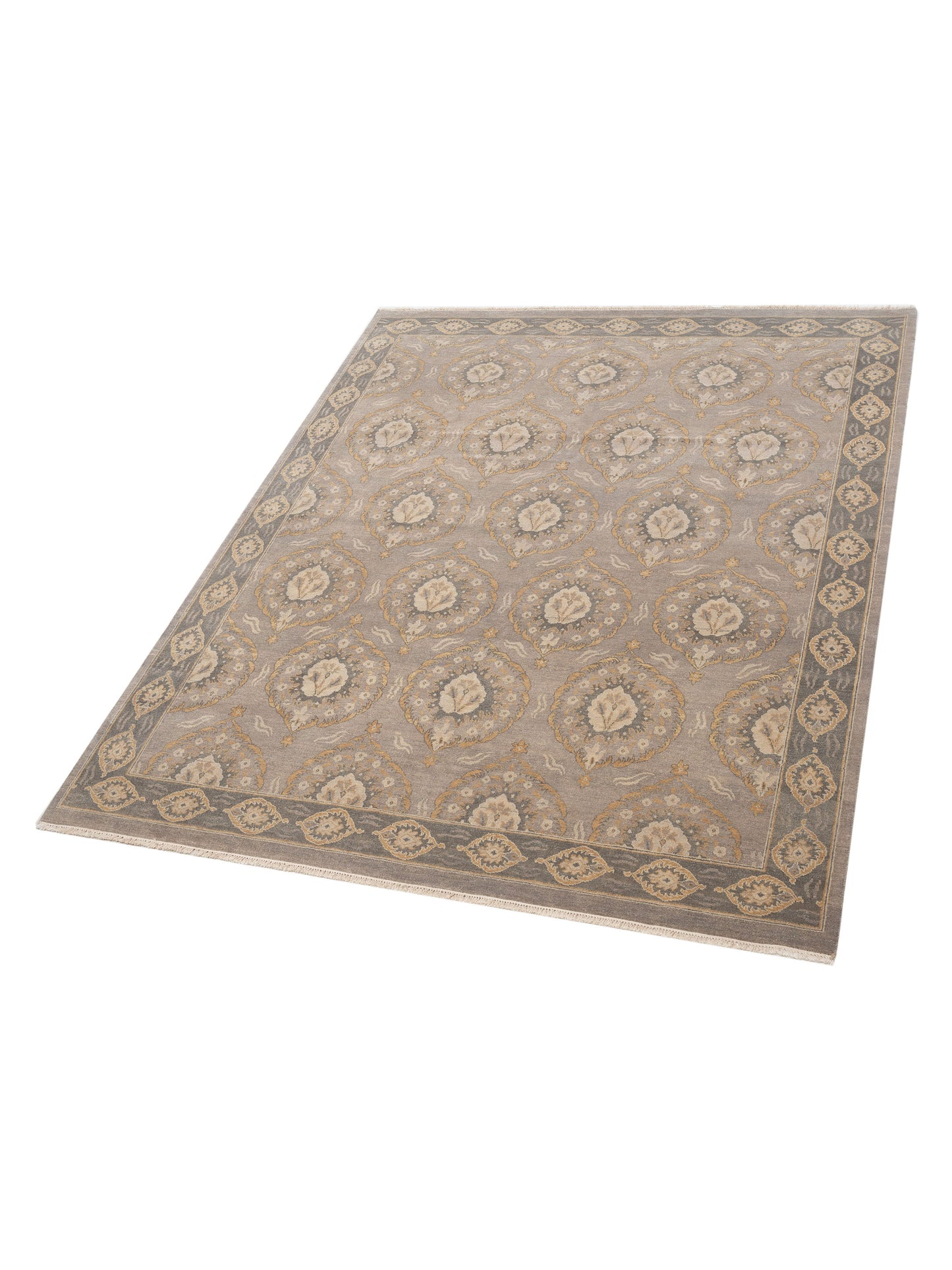 Tibetino 117063 Gray Green 8.1x10.2 Hand Knotted Rug