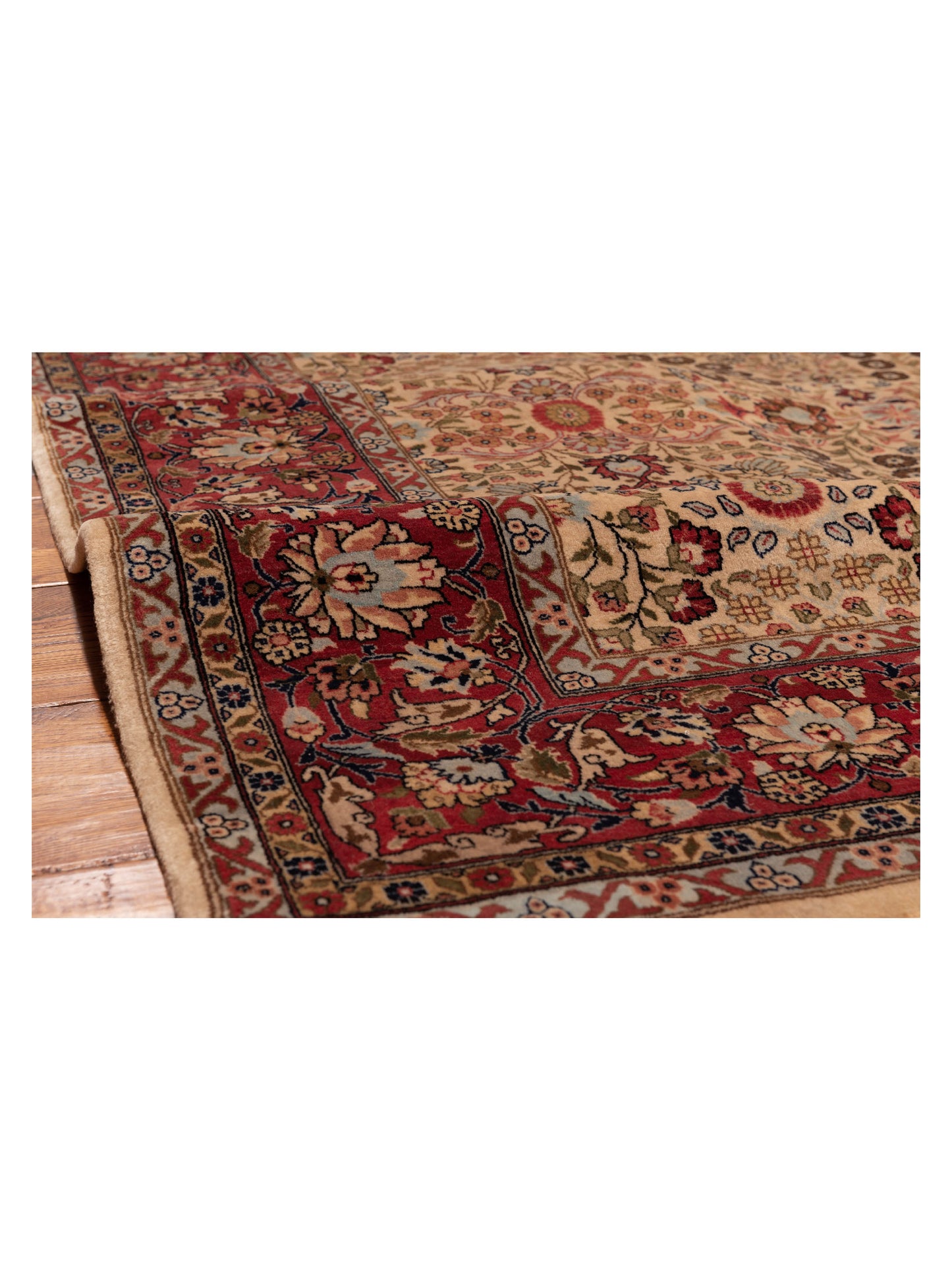 Hereke 117103 Ivory Red 5.9x6.1 Hand Knotted Rug