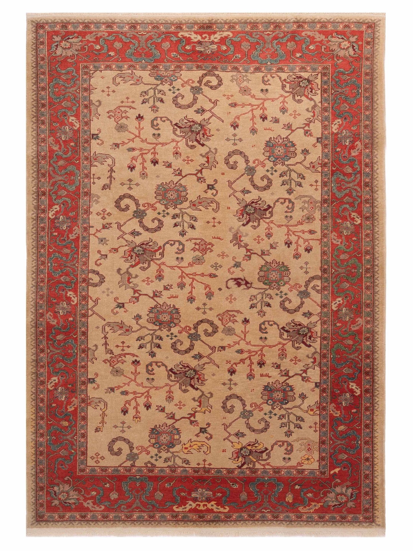 Pasha Antique Loom Ivory Rust Traditional