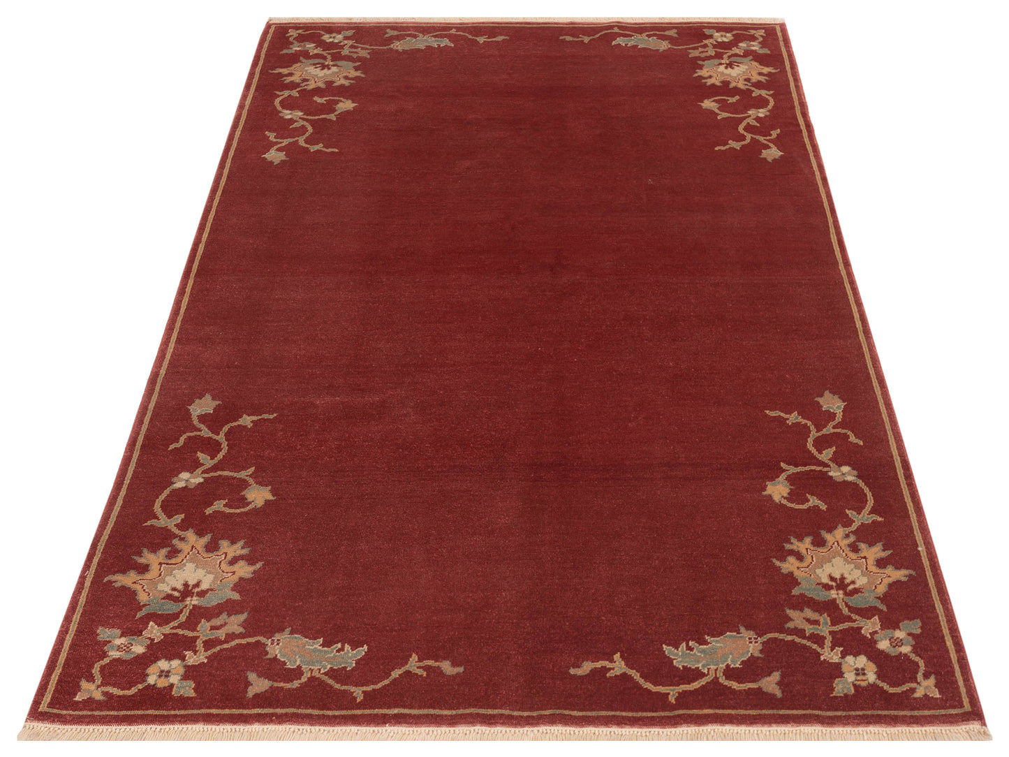 Antique Loom 117141 Rust Rust 5.9x7.10 Hand Knotted Rug