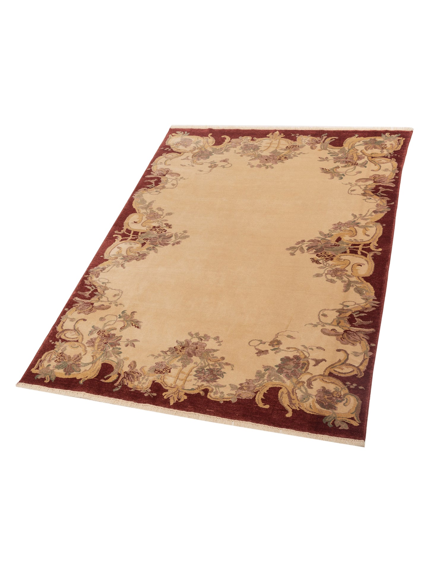 Antique Loom 117151 Red Ivory 6.10x9.2 Hand Knotted Rug