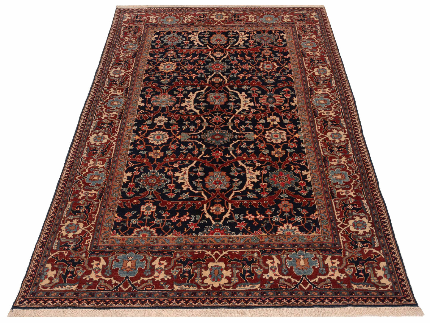 Antique Loom 117162 Navy Red 6.8x10 Hand Knotted Rug