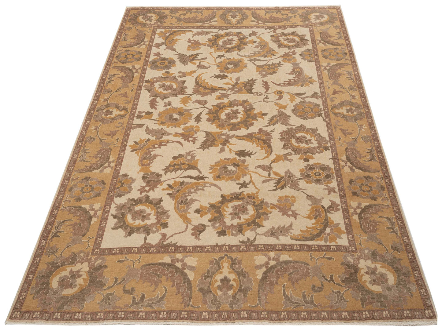 Antique Loom 117169 Ivory Gold 8.2x9.11 Hand Knotted Rug