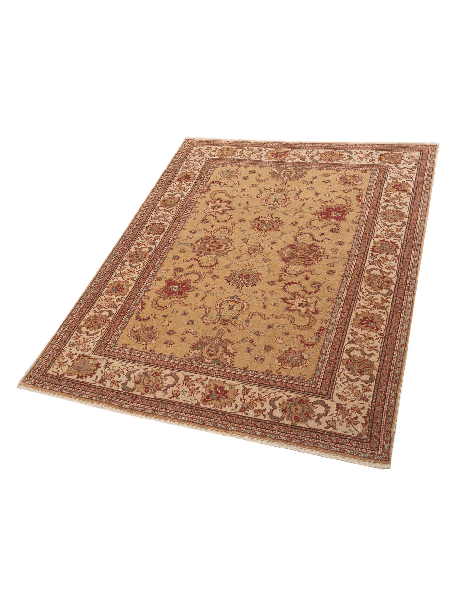 Antique Loom 117180 Gold Ivory 8.3x10.3 Hand Knotted Rug