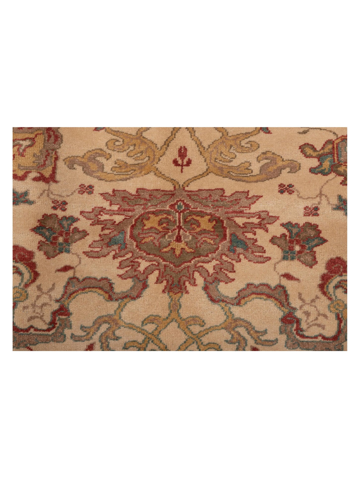 Antique Loom 117182 Ivory Green 6.9x9.1 Hand Knotted Rug