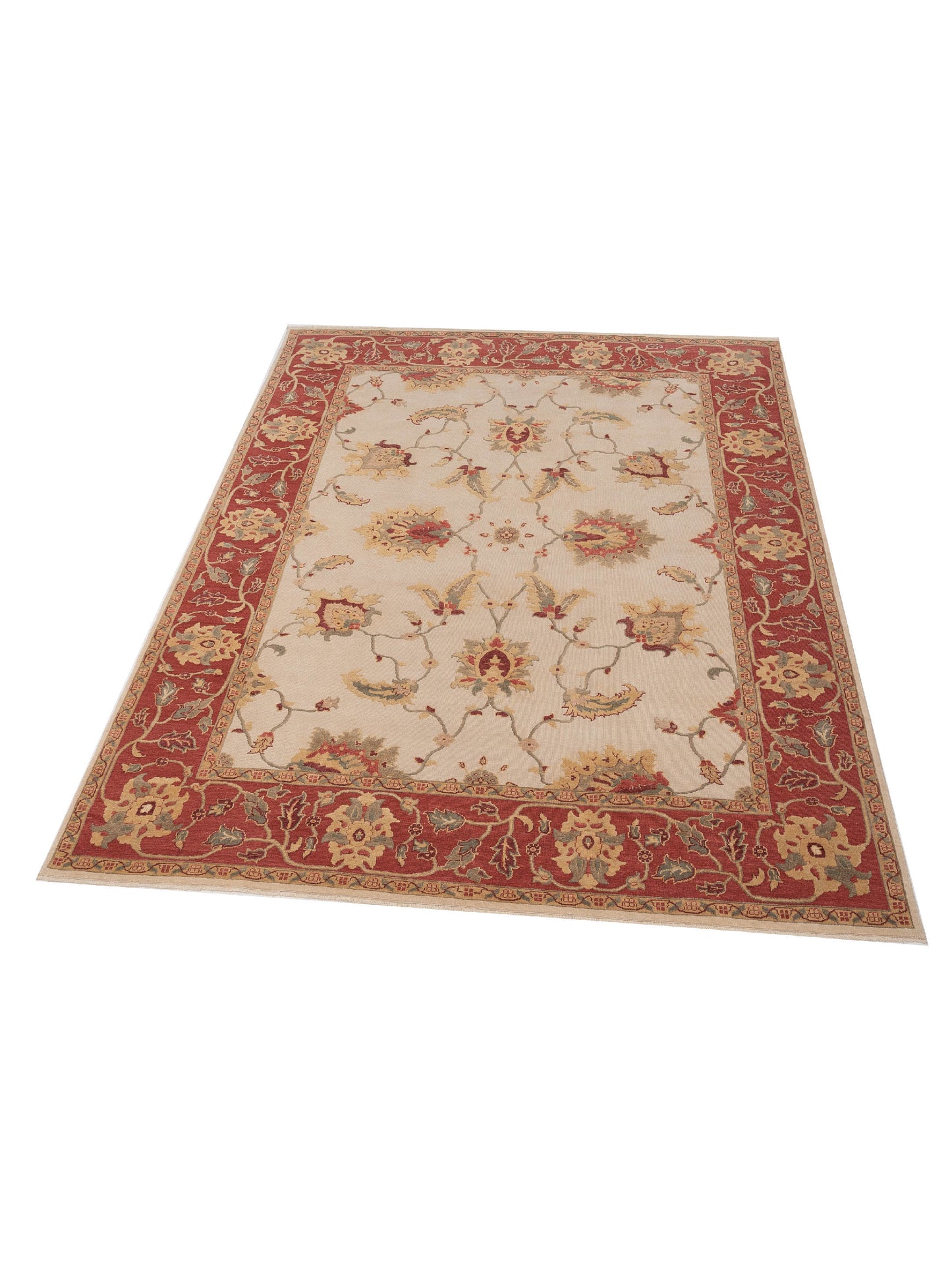 Antique Loom 117183 Ivory Rust 9.2x12 Hand Knotted Rug