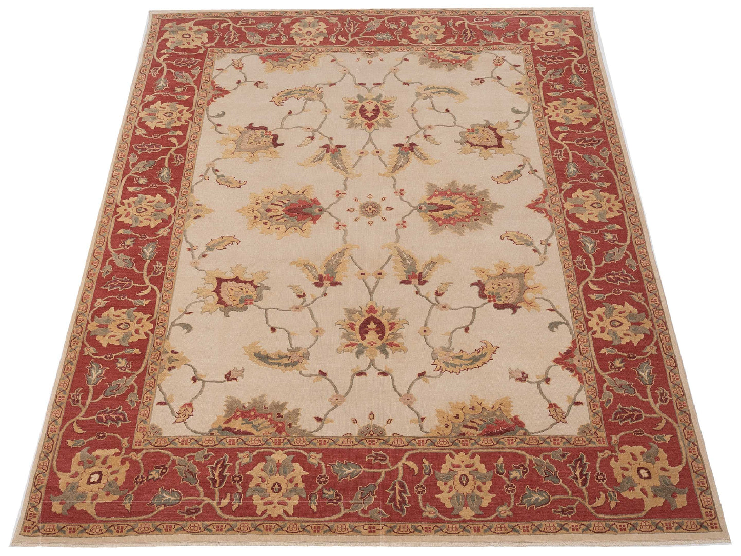 Antique Loom 117183 Ivory Rust 9.2x12 Hand Knotted Rug