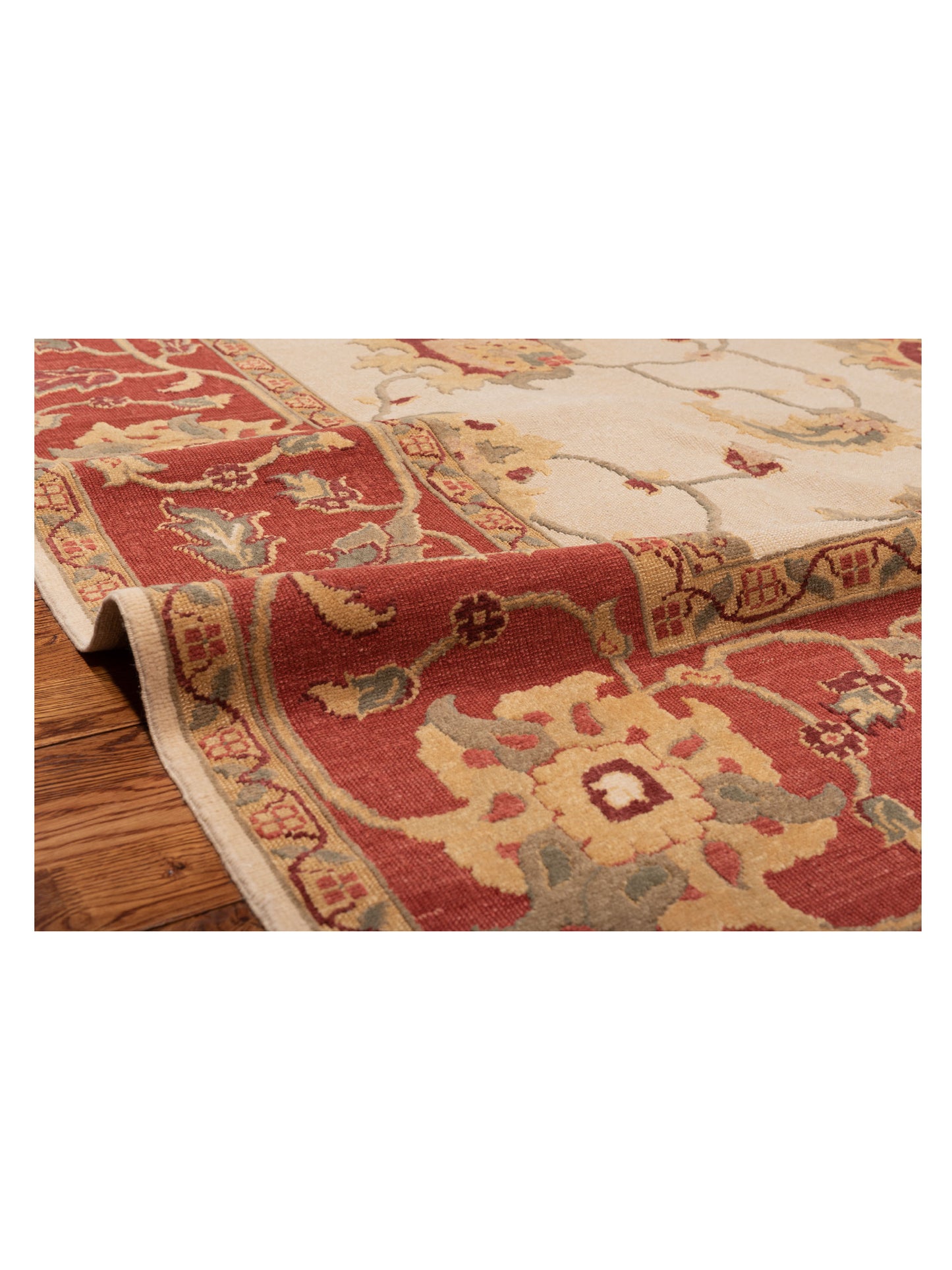 Antique Loom 117183 Ivory Rust 9.2x12 Hand Knotted Rug