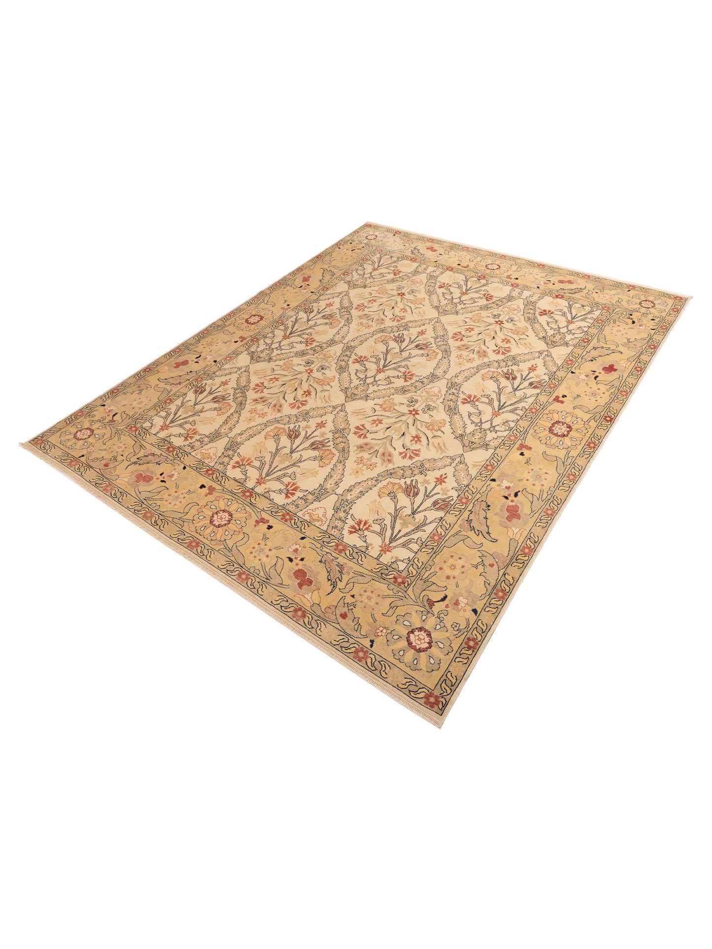 Antique Loom 117185 Ivory Gold 10.7x13.2 Hand Knotted Rug
