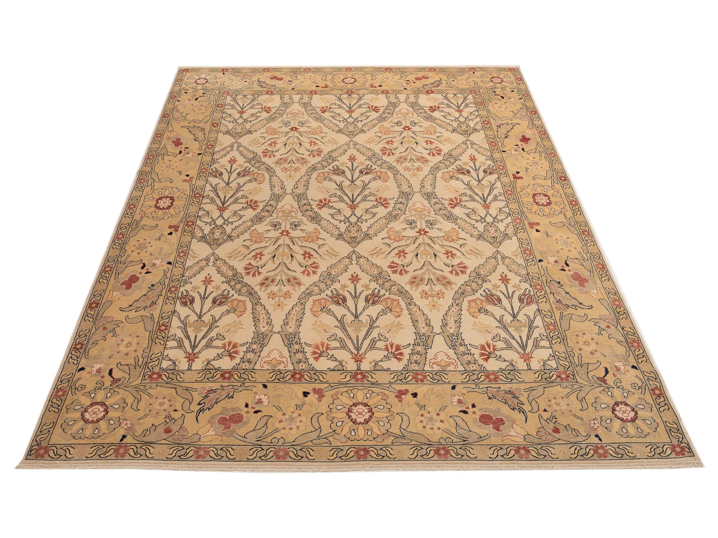 Antique Loom 117185 Ivory Gold 10.7x13.2 Hand Knotted Rug