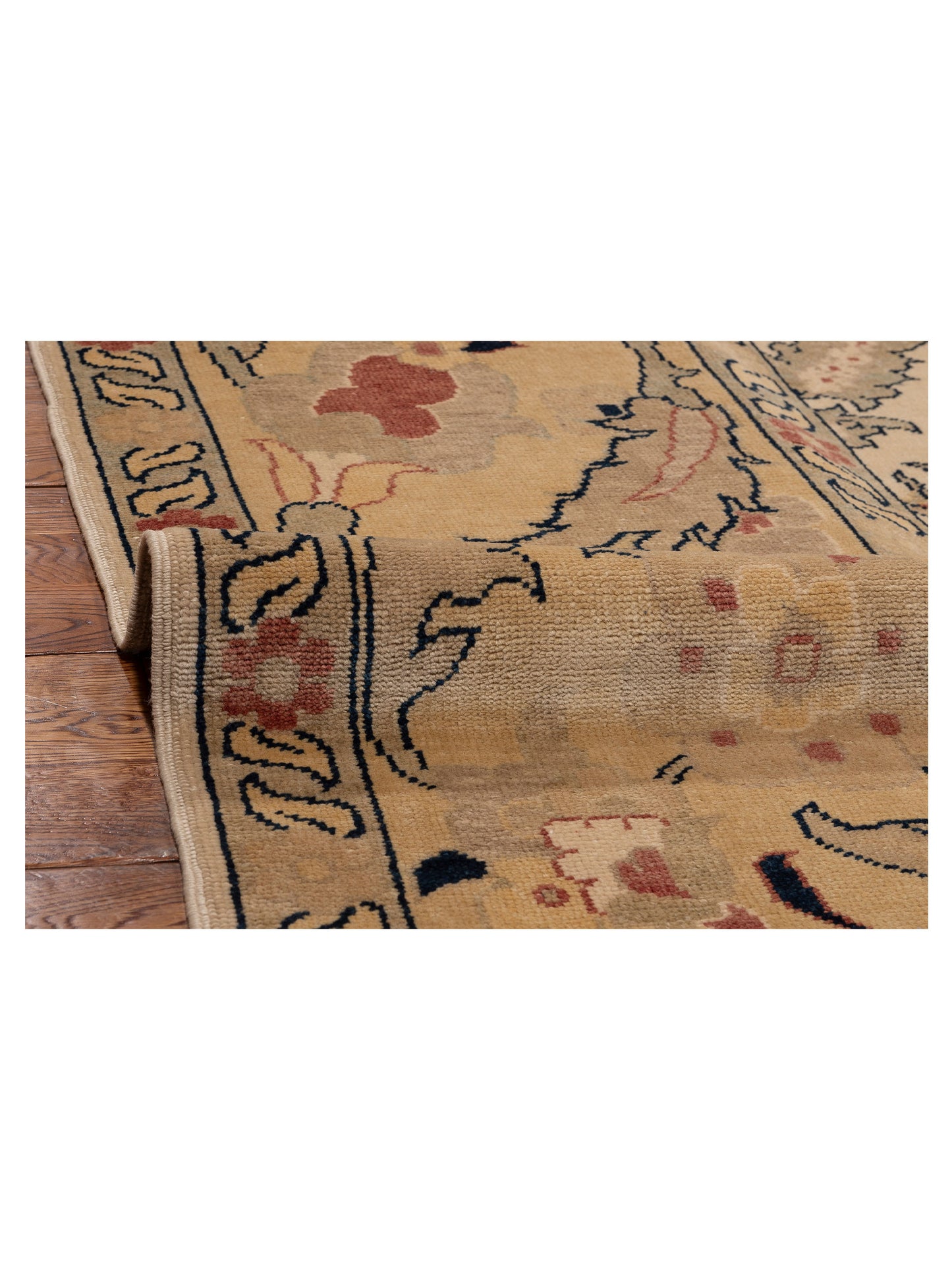 Antique Loom 117185 Ivory Gold 10.7x13.2 Hand Knotted Rug