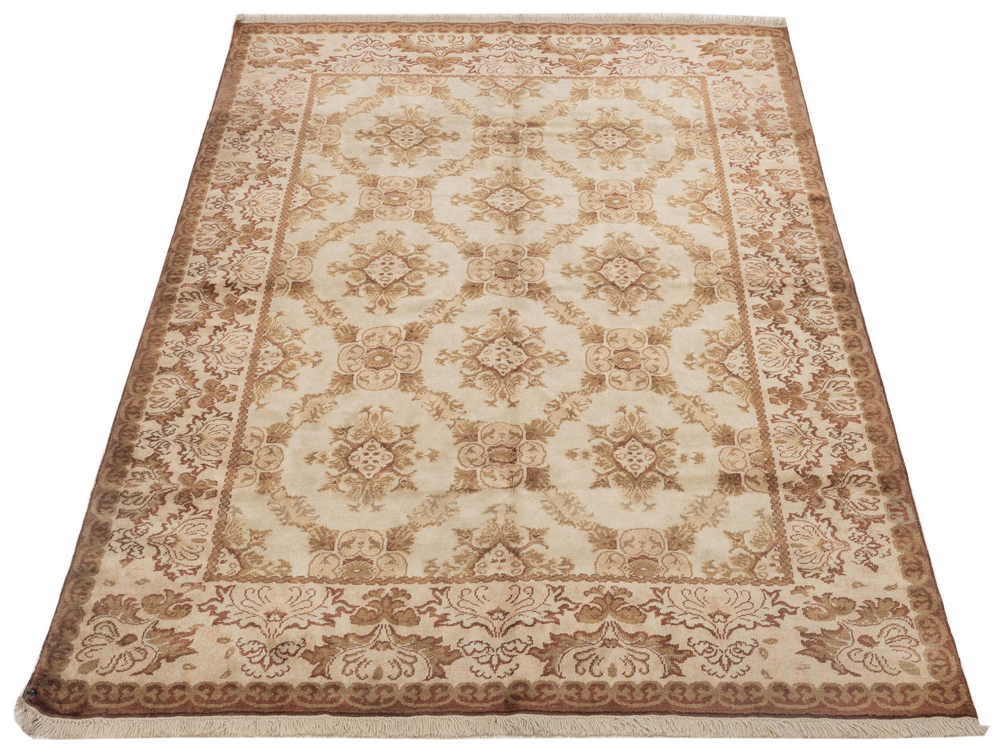 Antique Loom 117193 Ivory Beige 5.9x7.8 Hand Knotted Rug