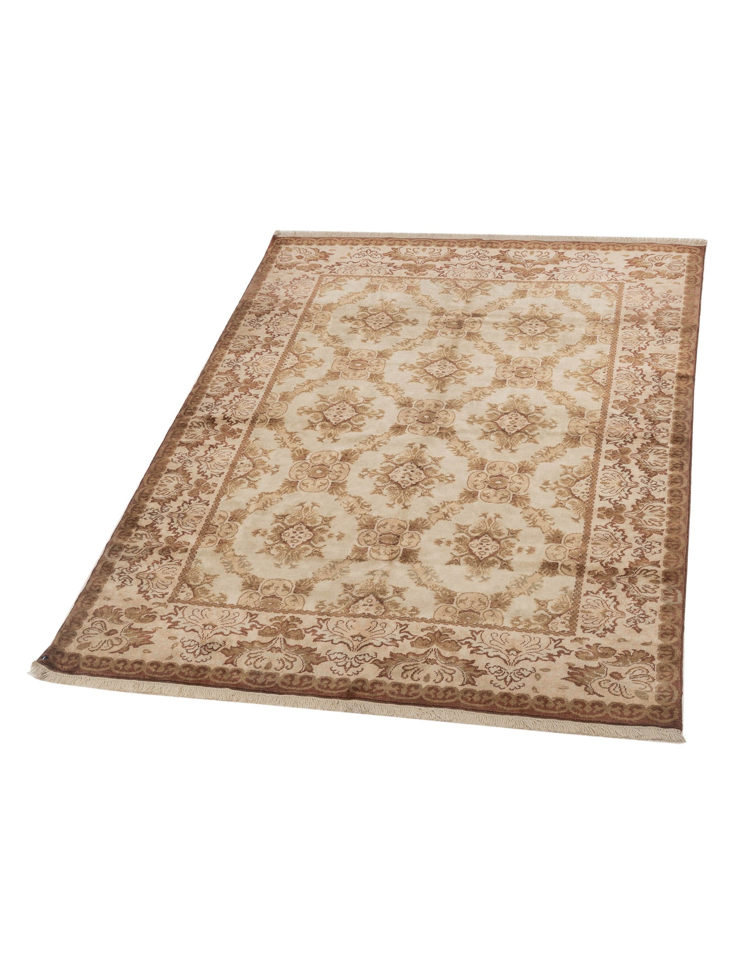 Antique Loom 117193 Ivory Beige 5.9x7.8 Hand Knotted Rug
