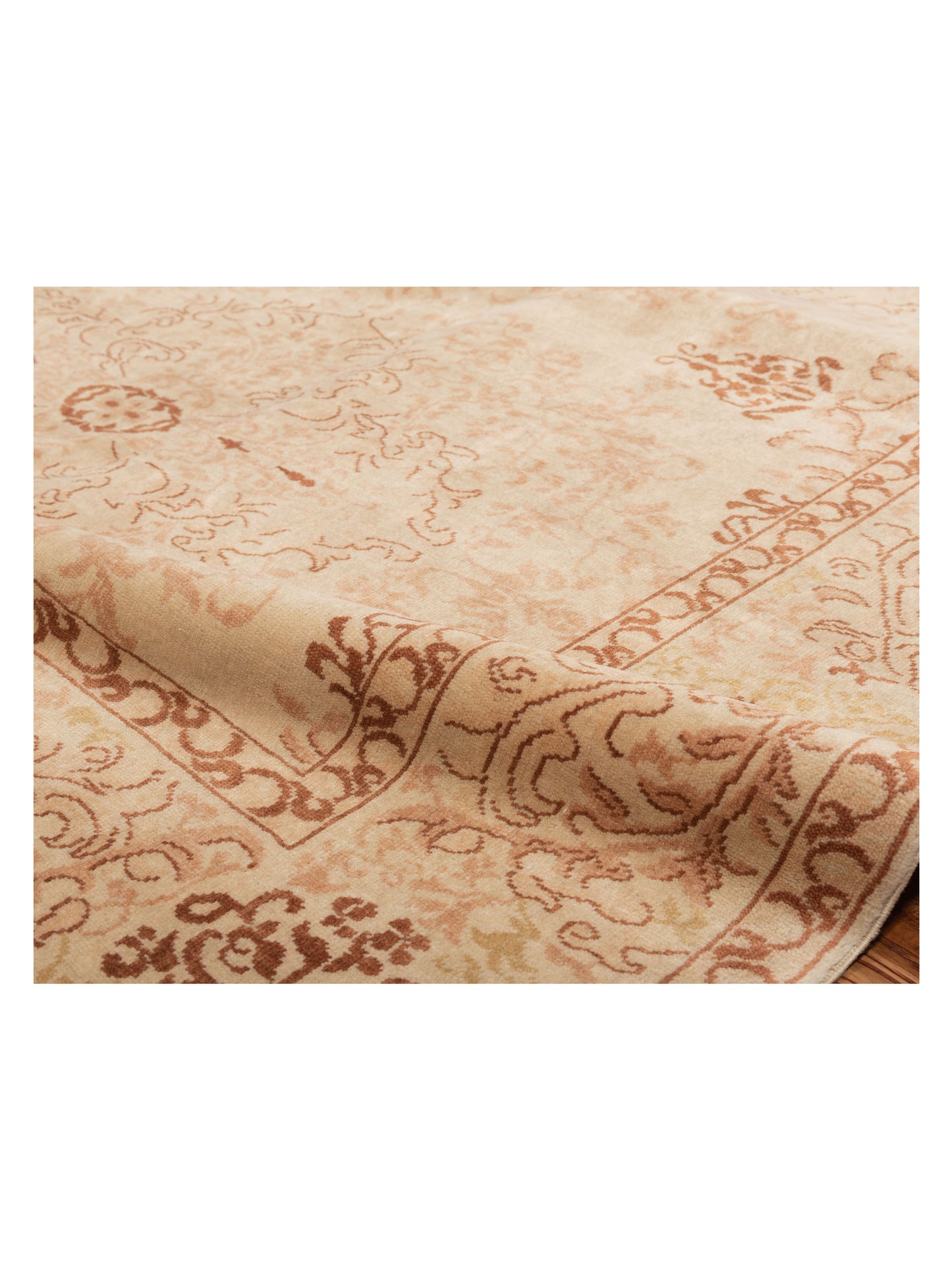 Antique Loom 117198 Beige Beige 6.8x9.7 Hand Knotted Rug