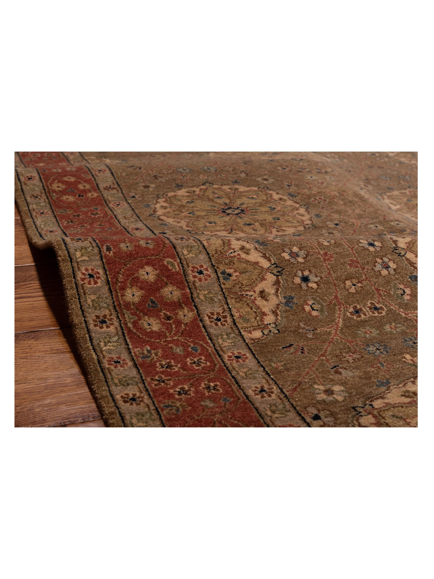 Platinum 117246 Green Terracotta 4.1x6 Hand Knotted Rug