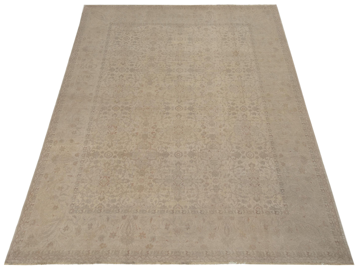 Vintage 117262 Cream Cream 9x11.10 Hand Knotted Rug