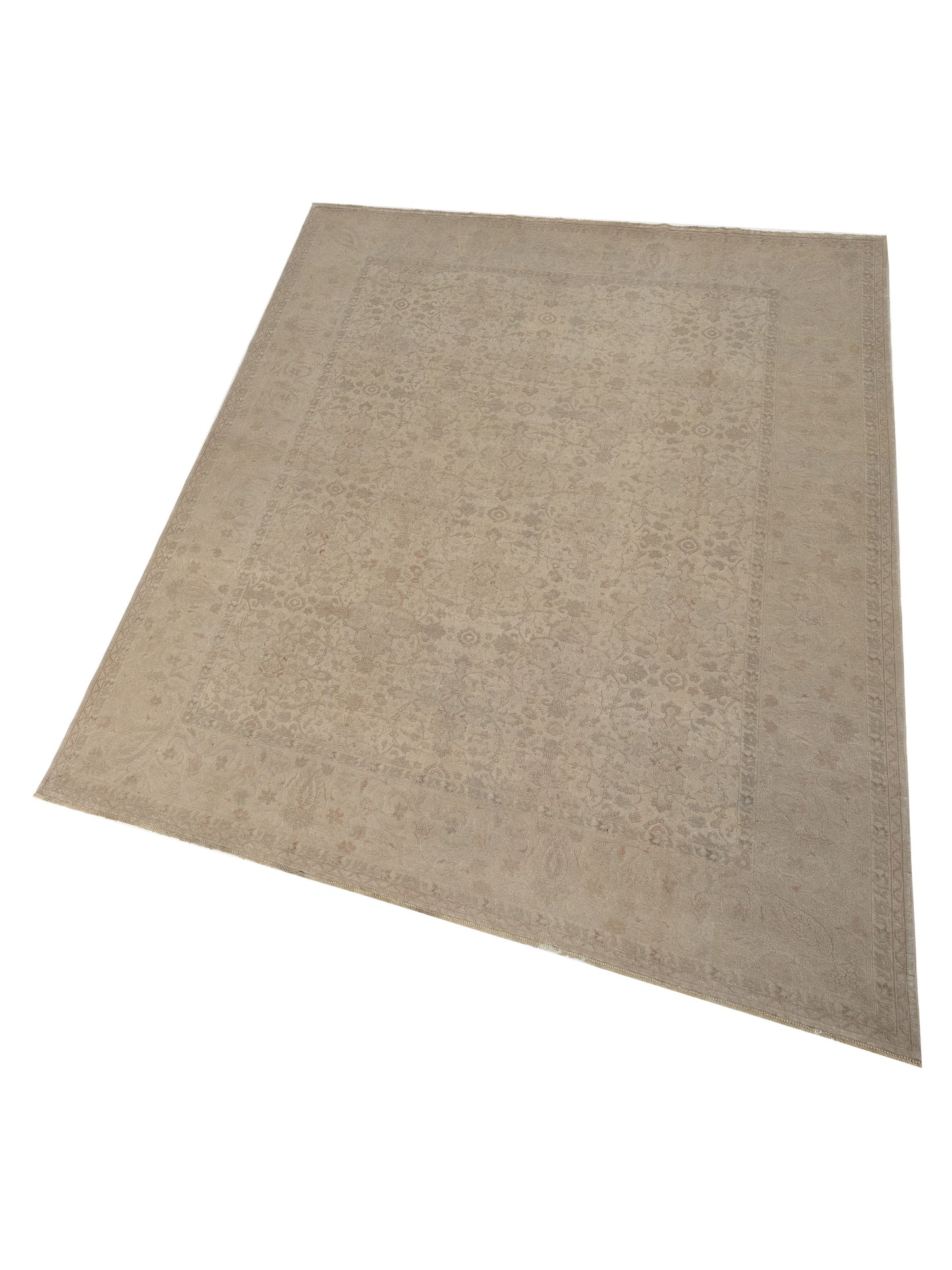 Vintage 117262 Cream Cream 9x11.10 Hand Knotted Rug