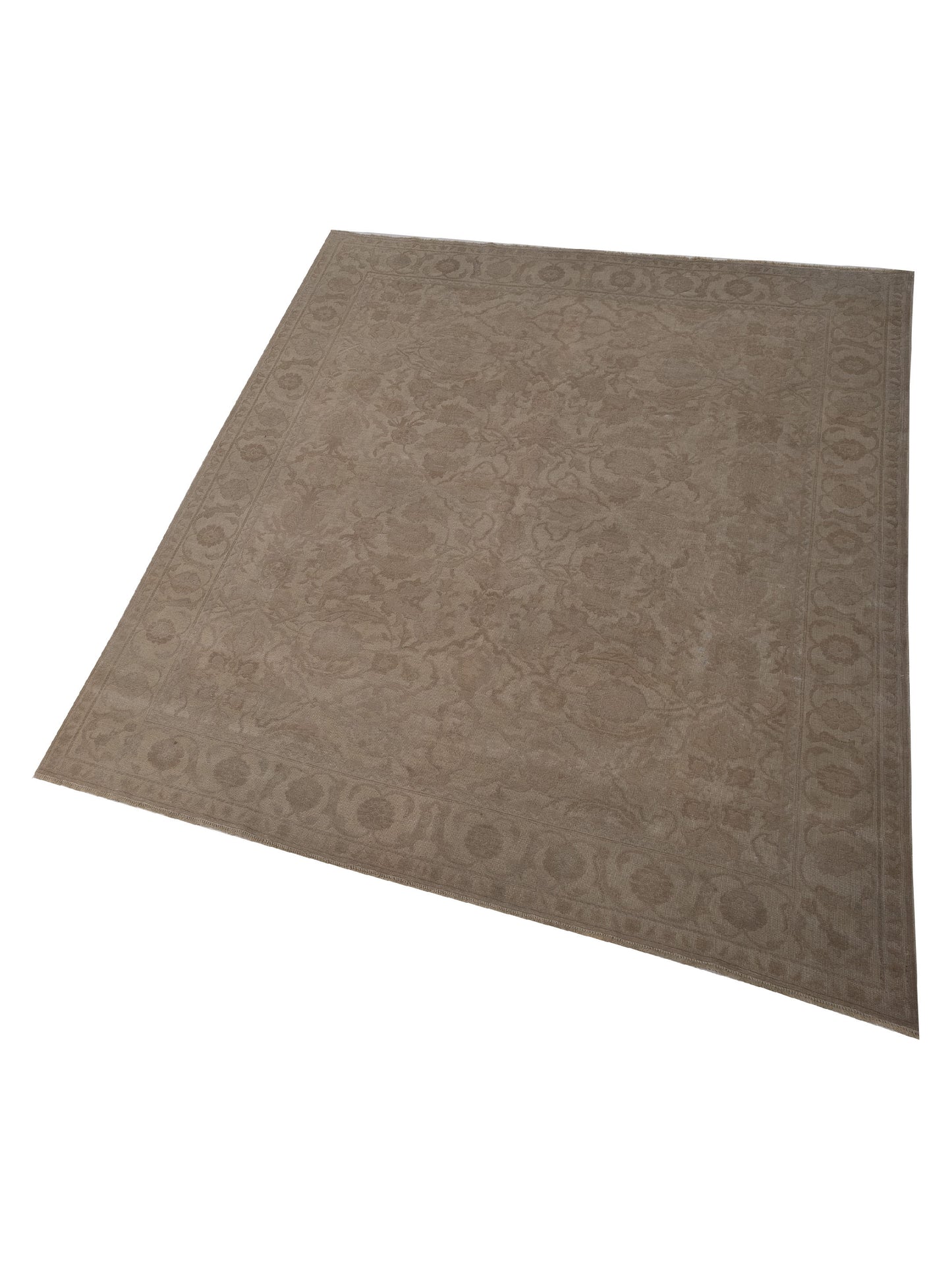 Vintage 117263 Beige 7.11x9.1 Hand Knotted Rug