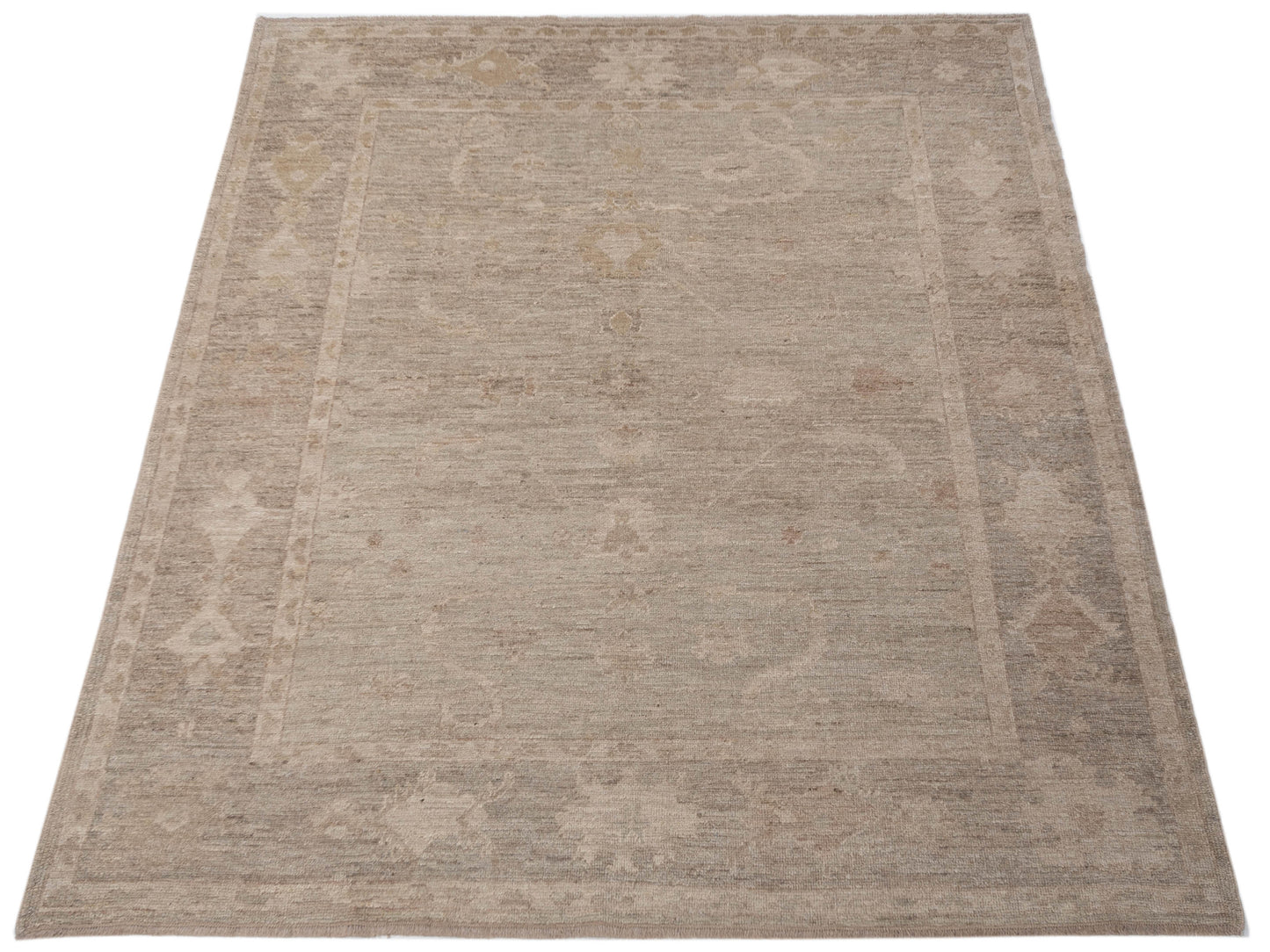 Angora Oushak 117301 Gray Gray 7.11x9.1 Hand Knotted Rug