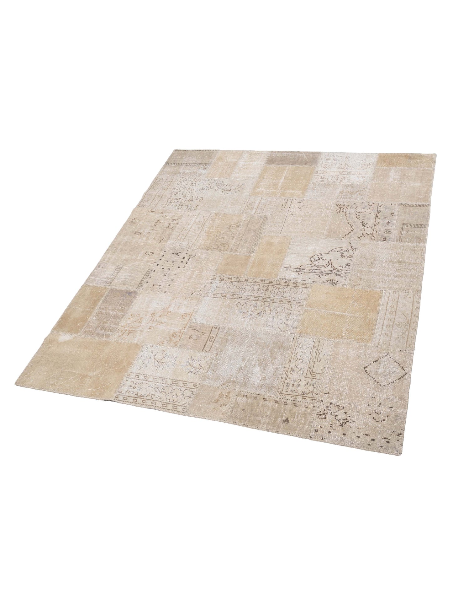 Turkish Vestige Patchwork 117420 Natural 8.3x9.10 Hand Knotted Rug