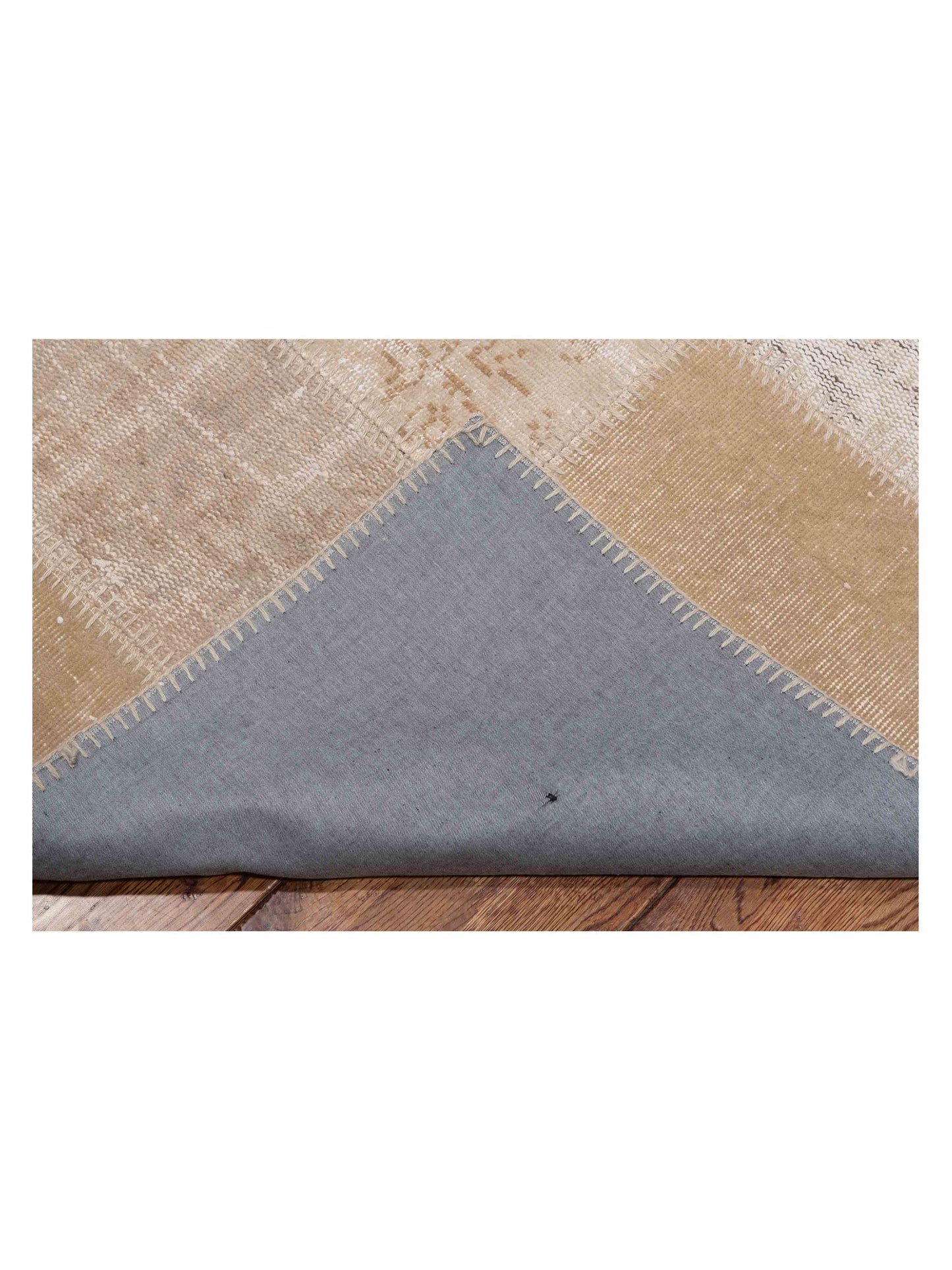 Turkish Vestige Patchwork 117420 Natural 8.3x9.10 Hand Knotted Rug