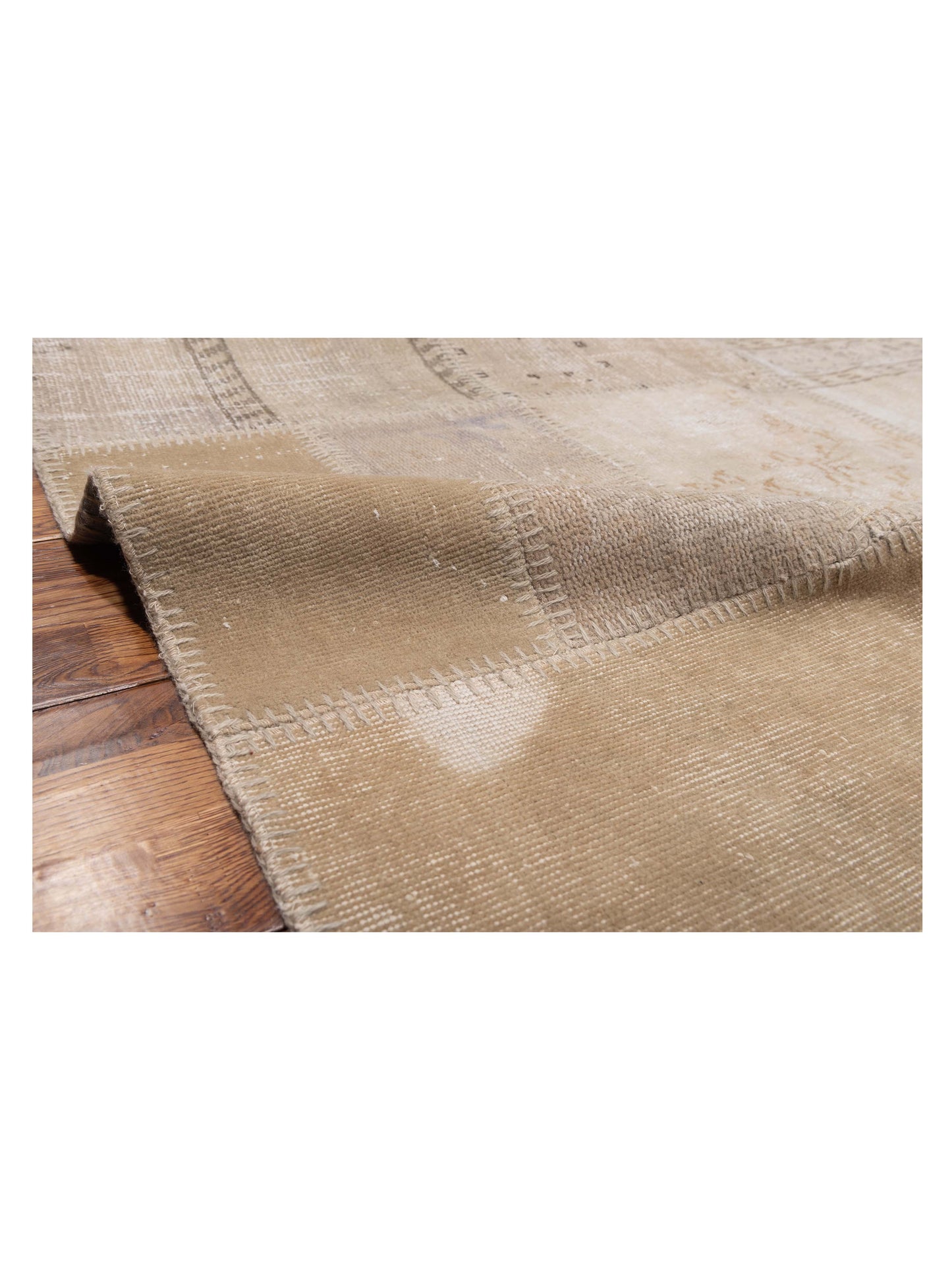Turkish Vestige Patchwork 117420 Natural 8.3x9.10 Hand Knotted Rug