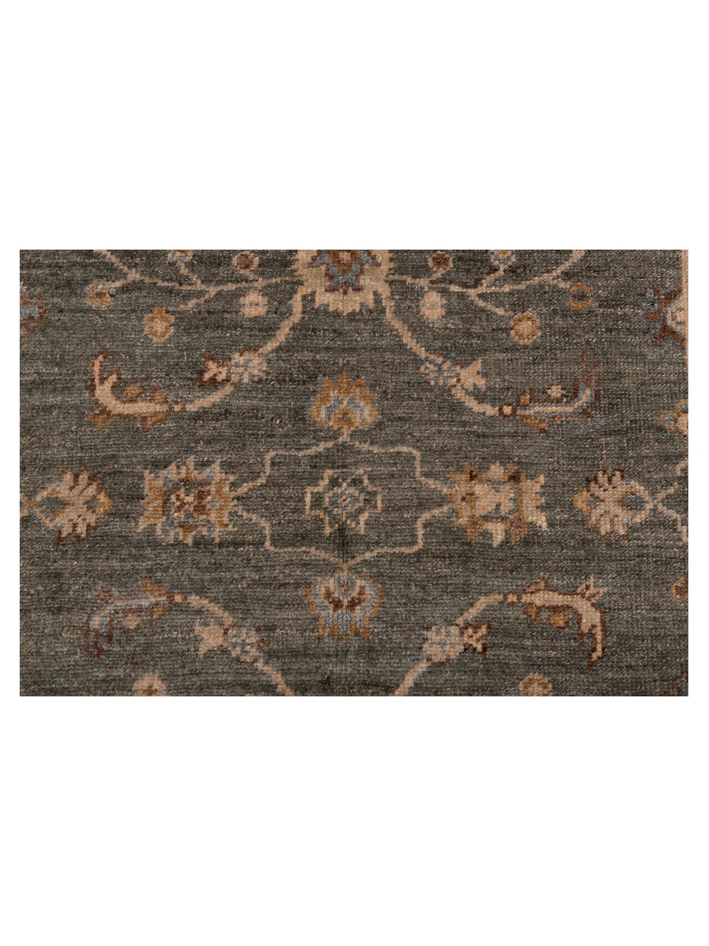 Angora Oushak 117573 Green Brown 4.1x5.5 Hand Knotted Rug