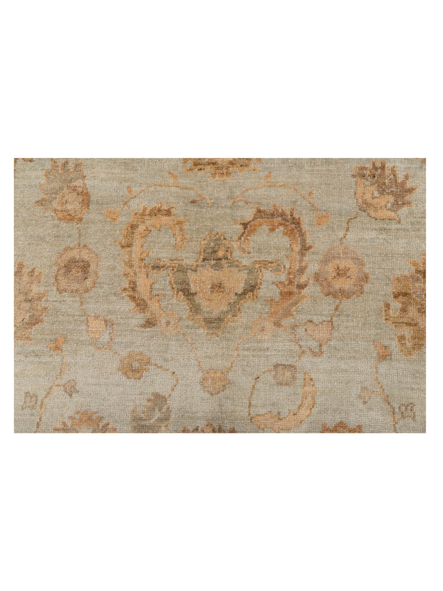 Angora Oushak 117626 Ice Blue Brown 6.1x12 Hand Knotted Rug