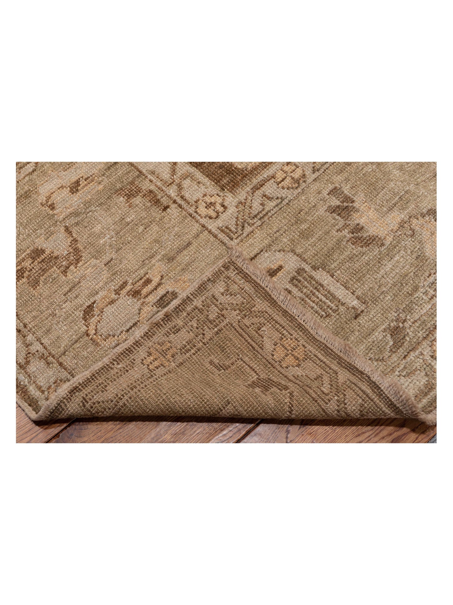 Angora Oushak 117656 Brown Green 9.10x13.5 Hand Knotted Rug