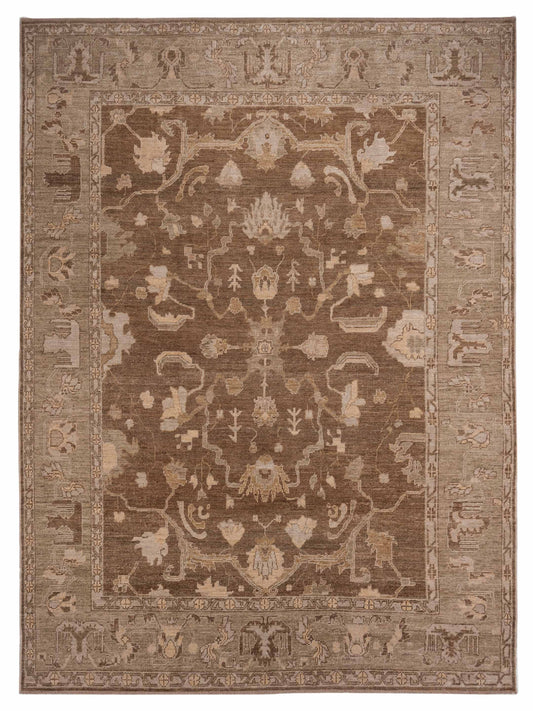 Anadol Angora Oushak  Brown Green Traditional
