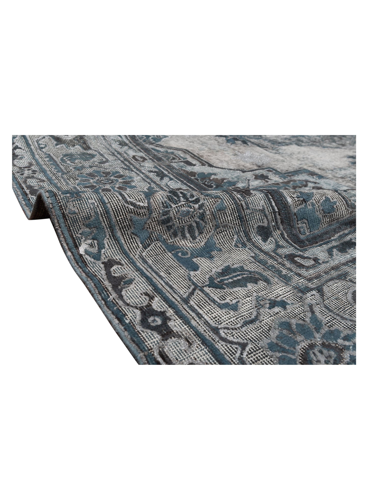 Vintage 117744 Light Blue 7.10x11 Hand Knotted Rug