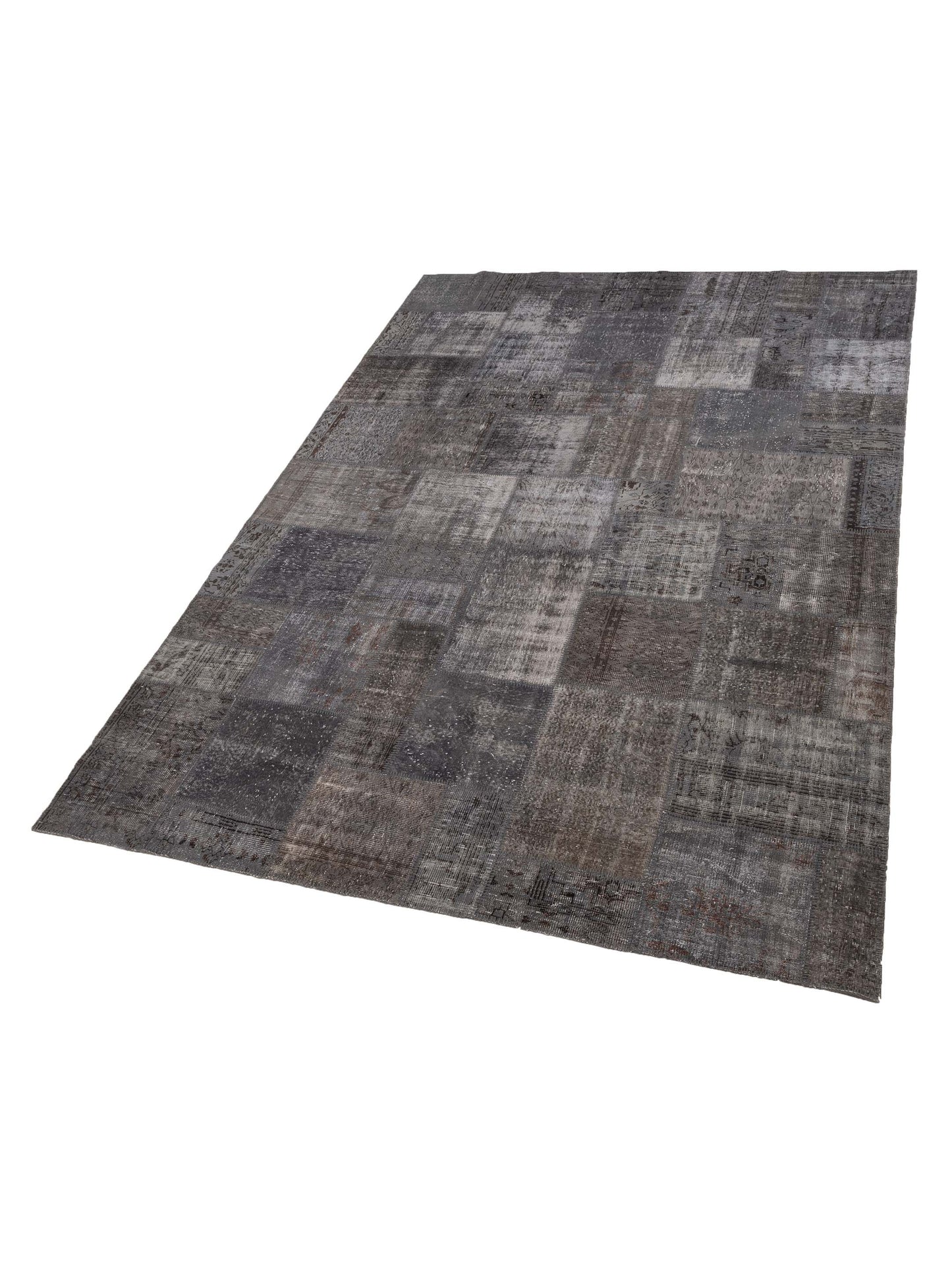 Turkish Vestige Patchwork 117749 Dark Gray 9.10x13.11 Hand Knotted Rug