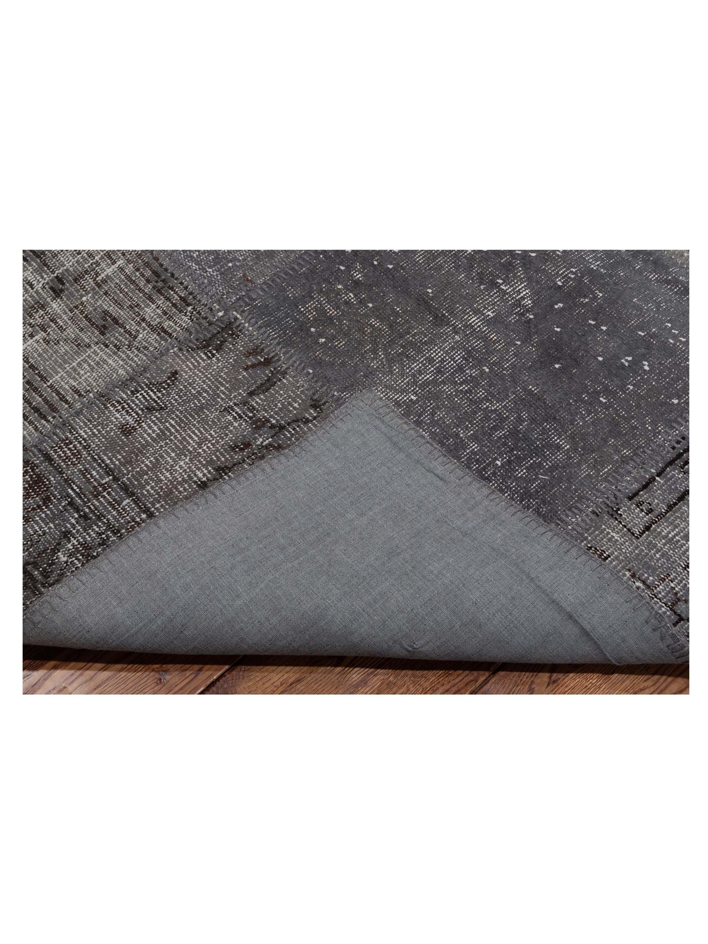 Turkish Vestige Patchwork 117749 Dark Gray 9.10x13.11 Hand Knotted Rug