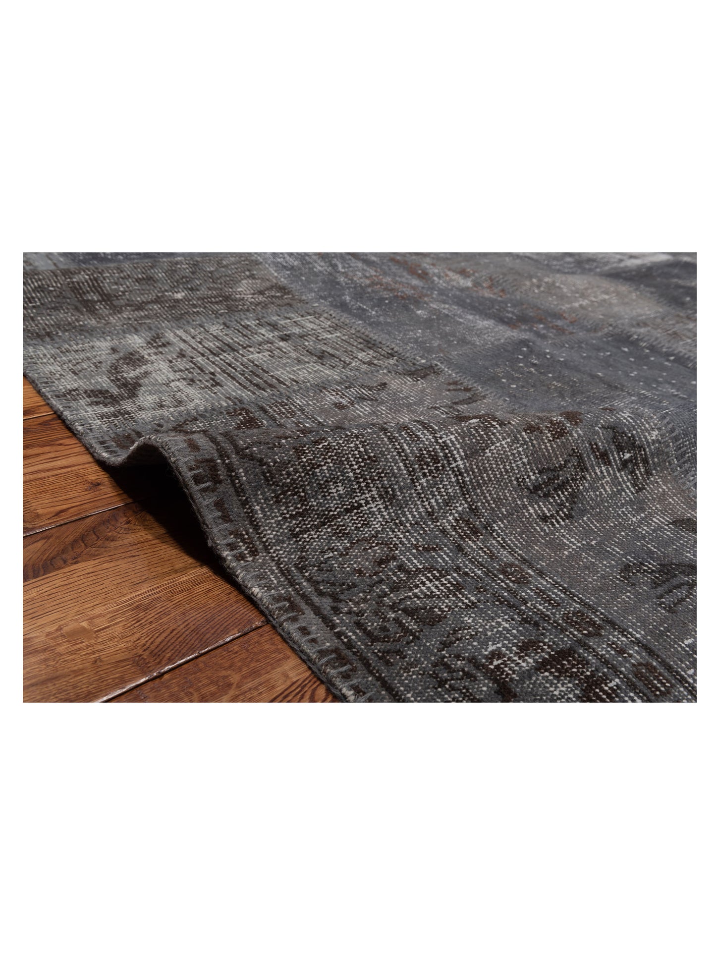 Turkish Vestige Patchwork 117749 Dark Gray 9.10x13.11 Hand Knotted Rug