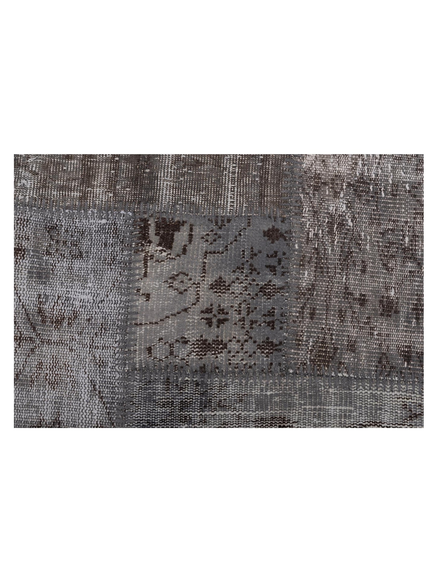 Turkish Vestige Patchwork 117749 Dark Gray 9.10x13.11 Hand Knotted Rug
