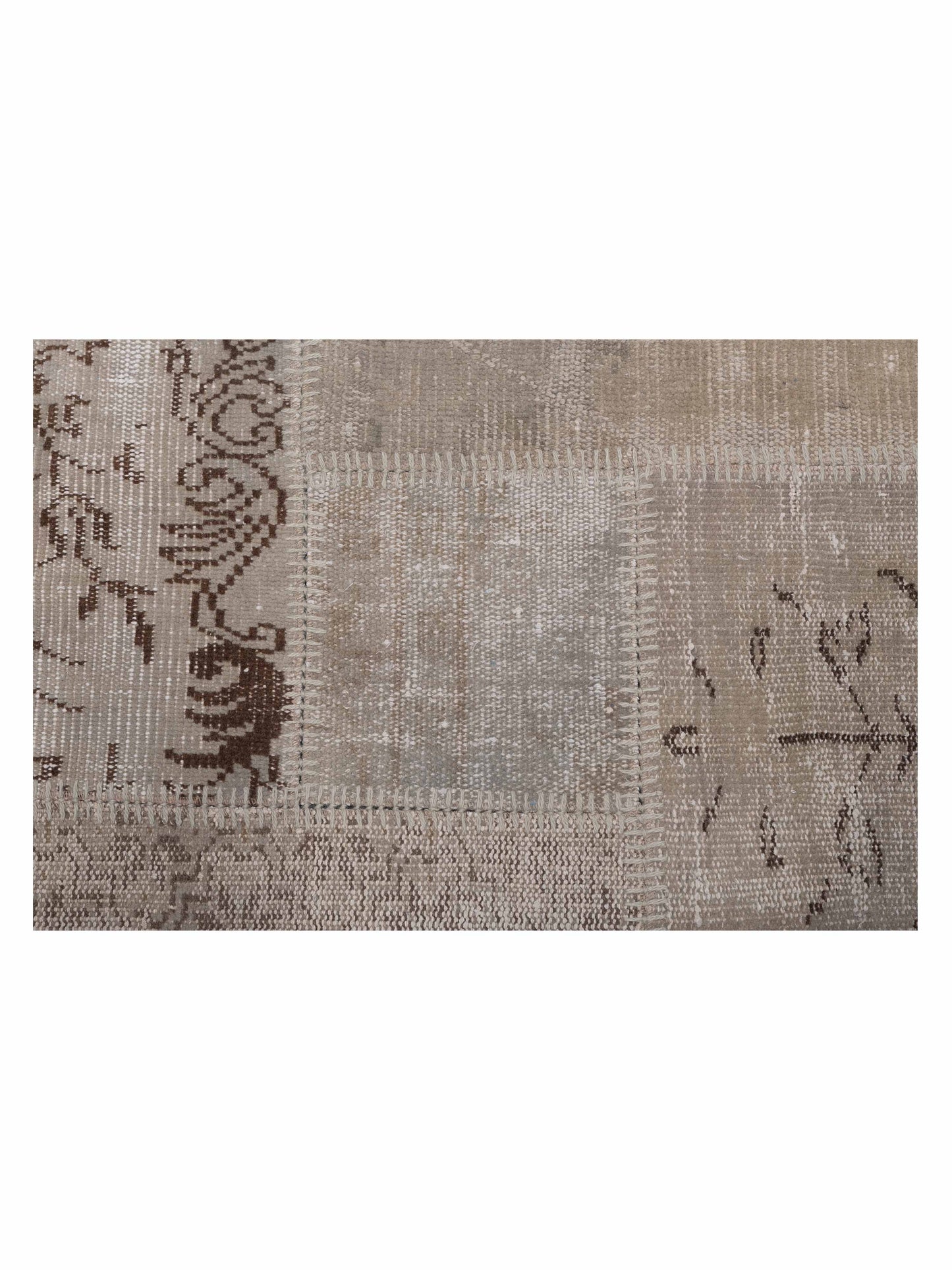 Turkish Vestige Patchwork 117762 Silver 8x9.10 Hand Knotted Rug