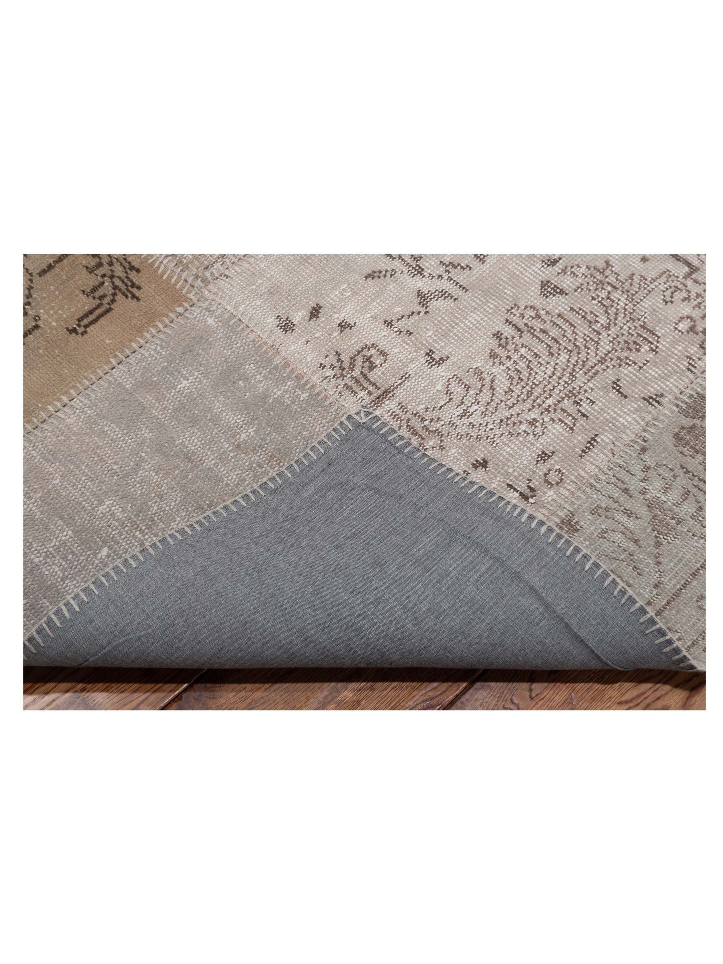 Turkish Vestige Patchwork 117763 Silver 9.10x13.11 Hand Knotted Rug