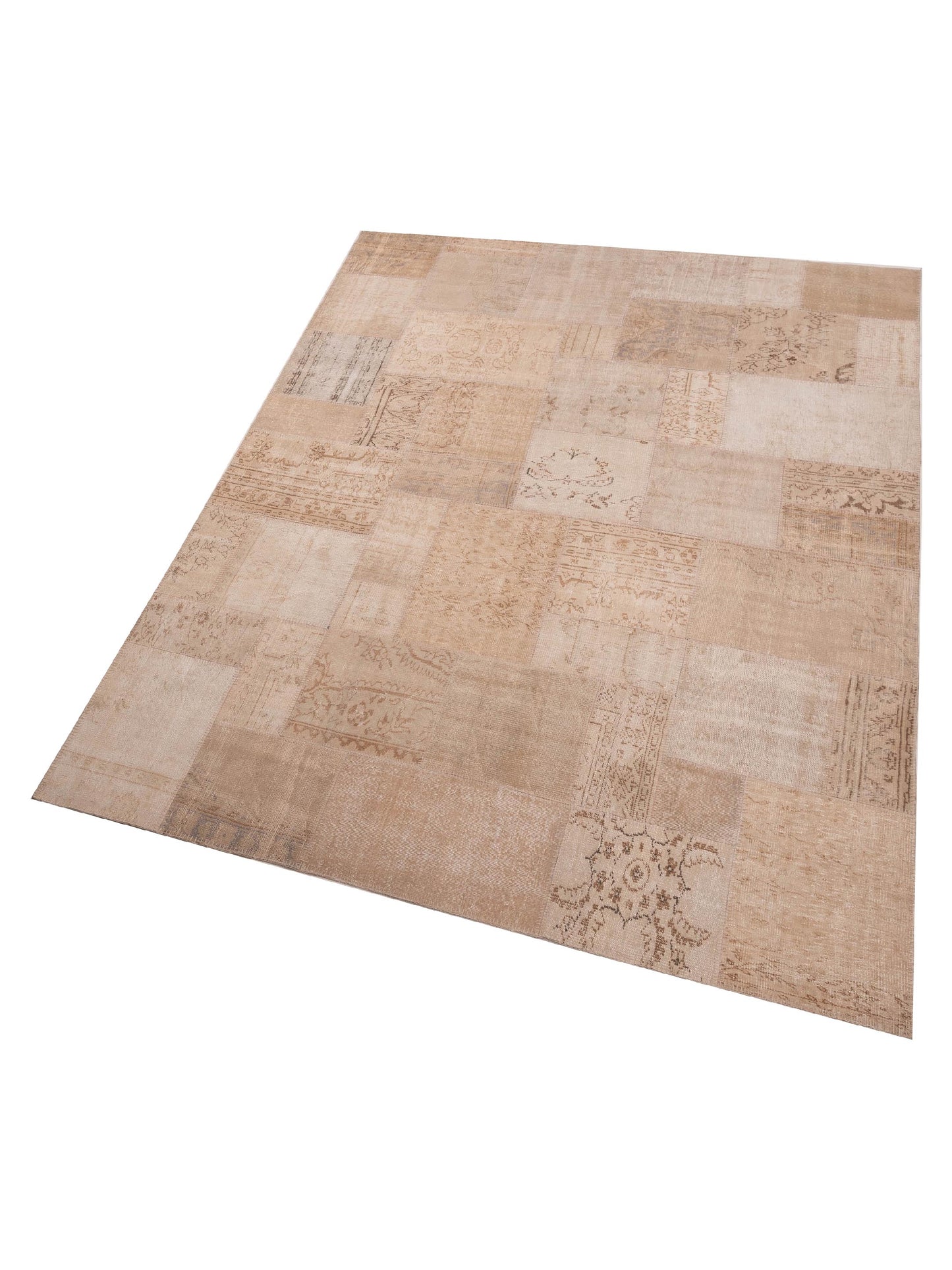 Turkish Vestige Patchwork 117771 Natural 9x11.11 Hand Knotted Rug