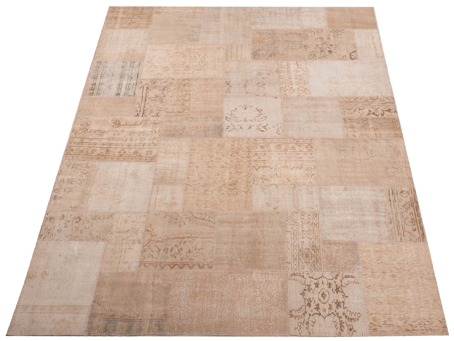 Turkish Vestige Patchwork 117771 Natural 9x11.11 Hand Knotted Rug