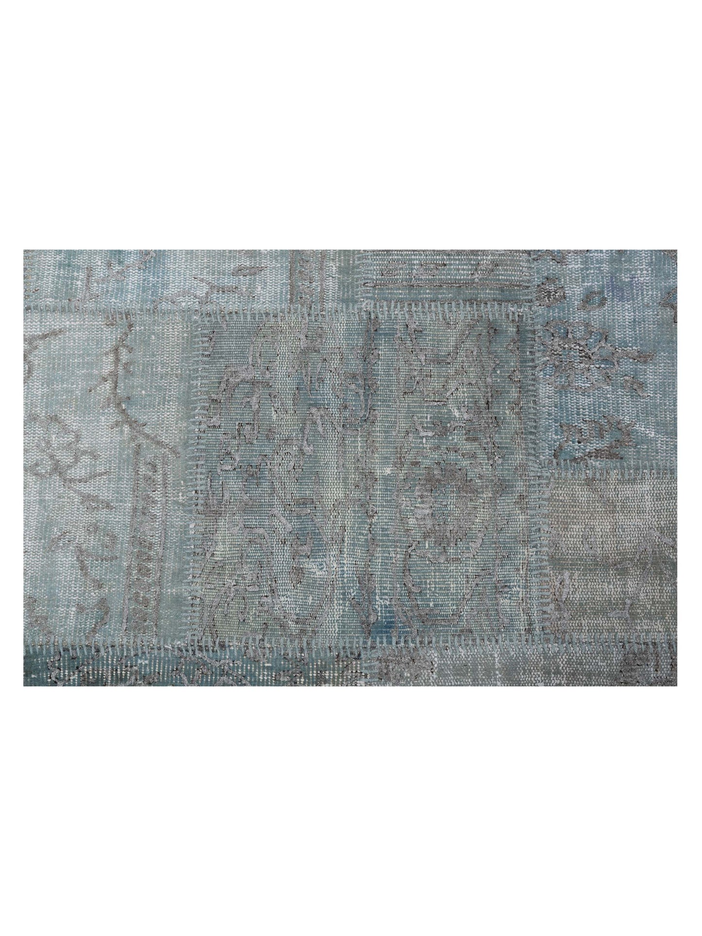 Turkish Vestige Patchwork 117776 Light Blue 8x9.10 Hand Knotted Rug