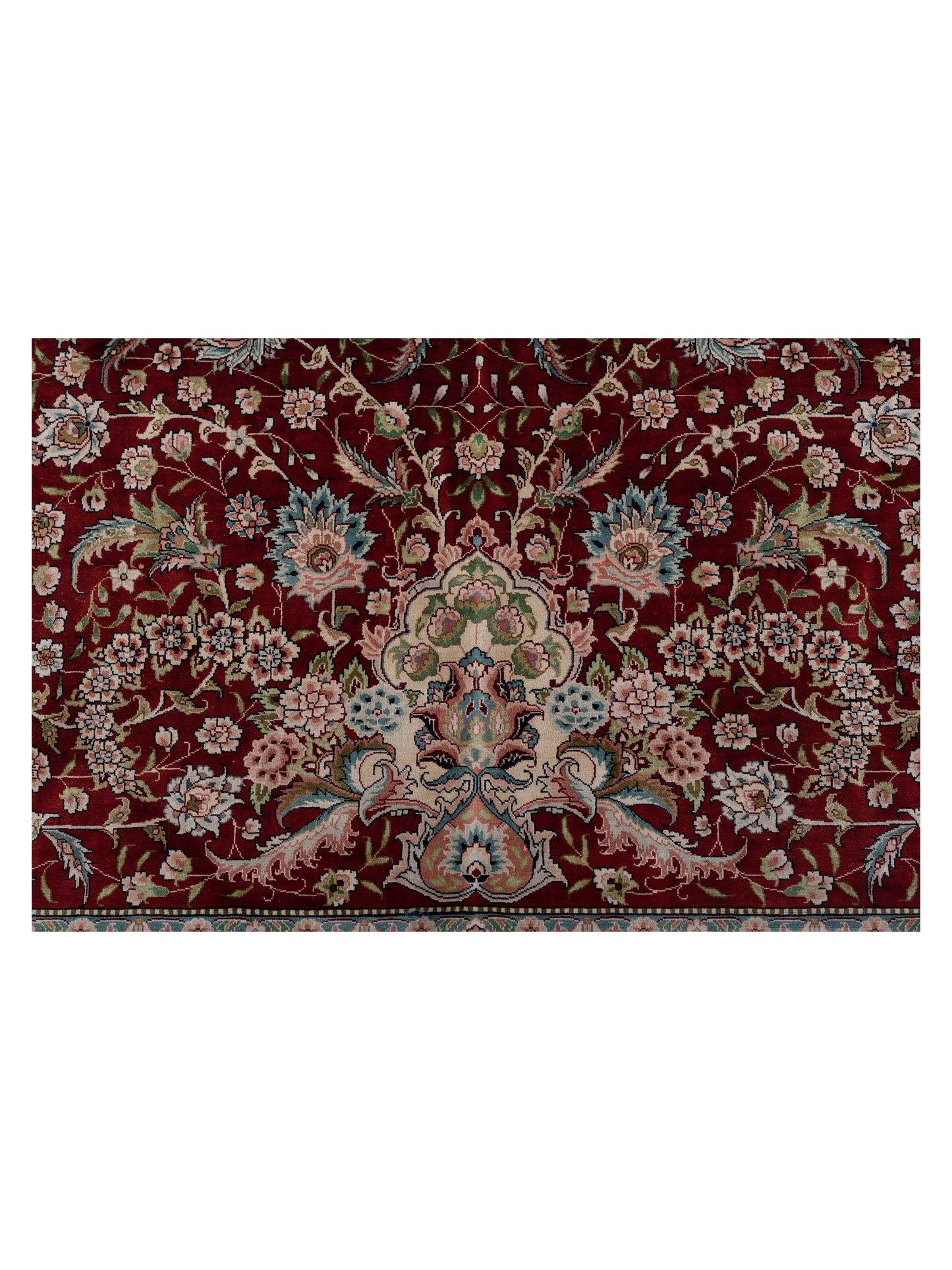 Pure Silk 117838 Red Navy 10.2x14.4 Hand Knotted Rug