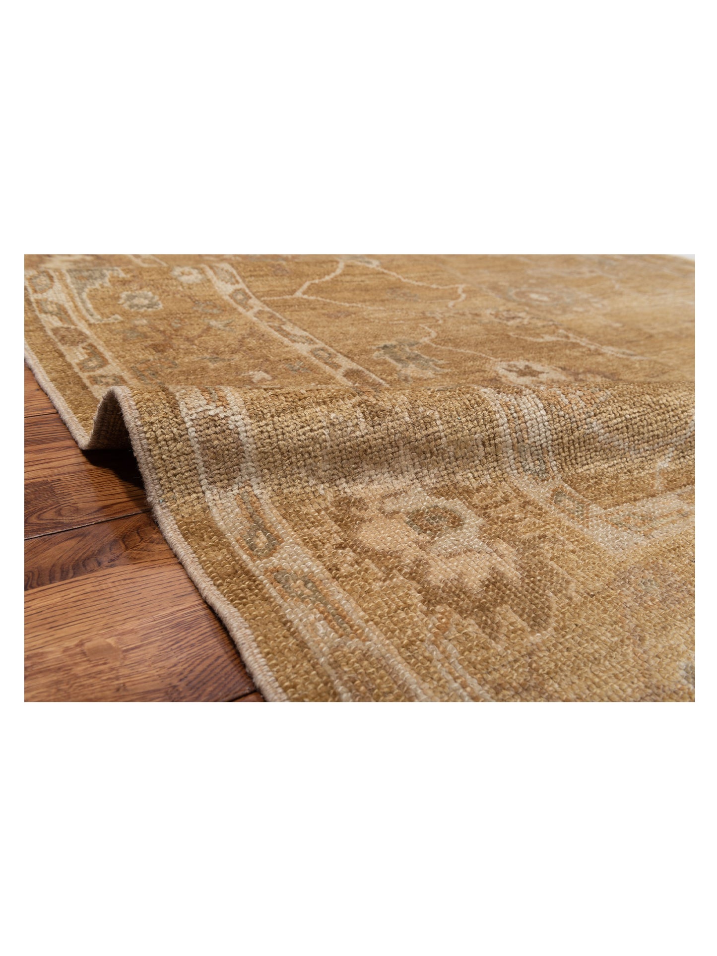 Angora Oushak 117864 Green Green 6.4x10.1 Hand Knotted Rug