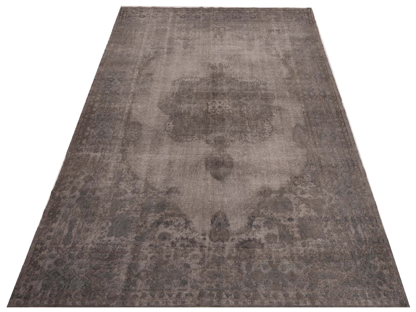 Vintage 117878 Gray 6.11x10.4 Hand Knotted Rug