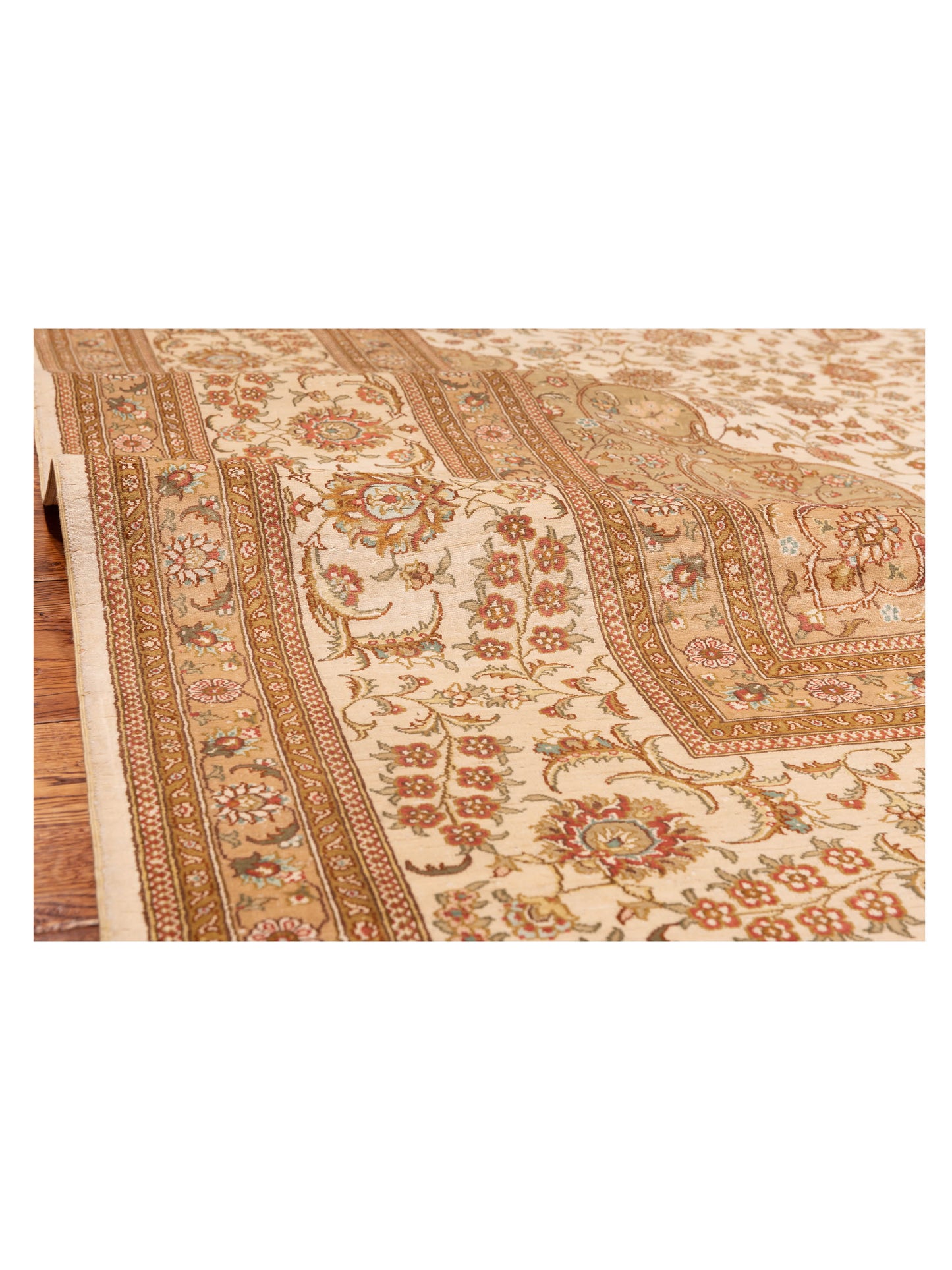 Pure Silk 118026 Ivory Ivory 9.1x11.10 Hand Knotted Rug