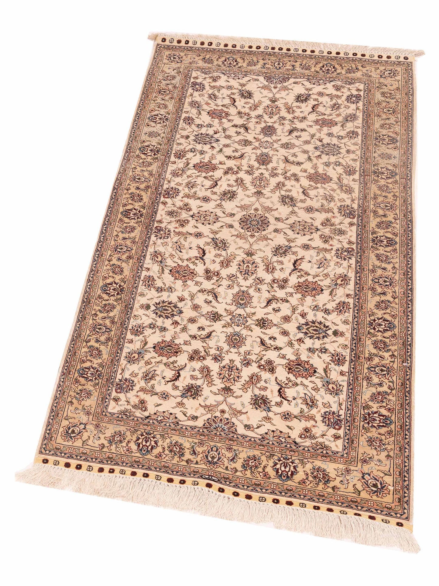 Pure Silk 118053 Ivory Ivory 2.7x5.7 Hand Knotted Rug