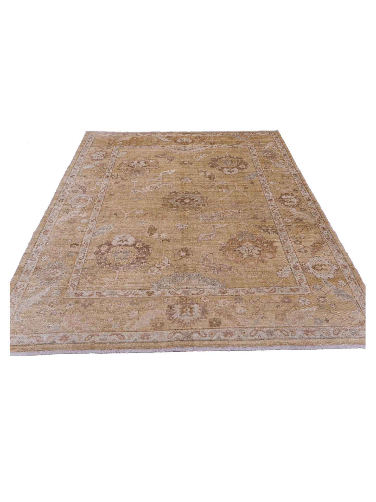 Angora Oushak 118178 Green Green 8x9.9 Hand Knotted Rug